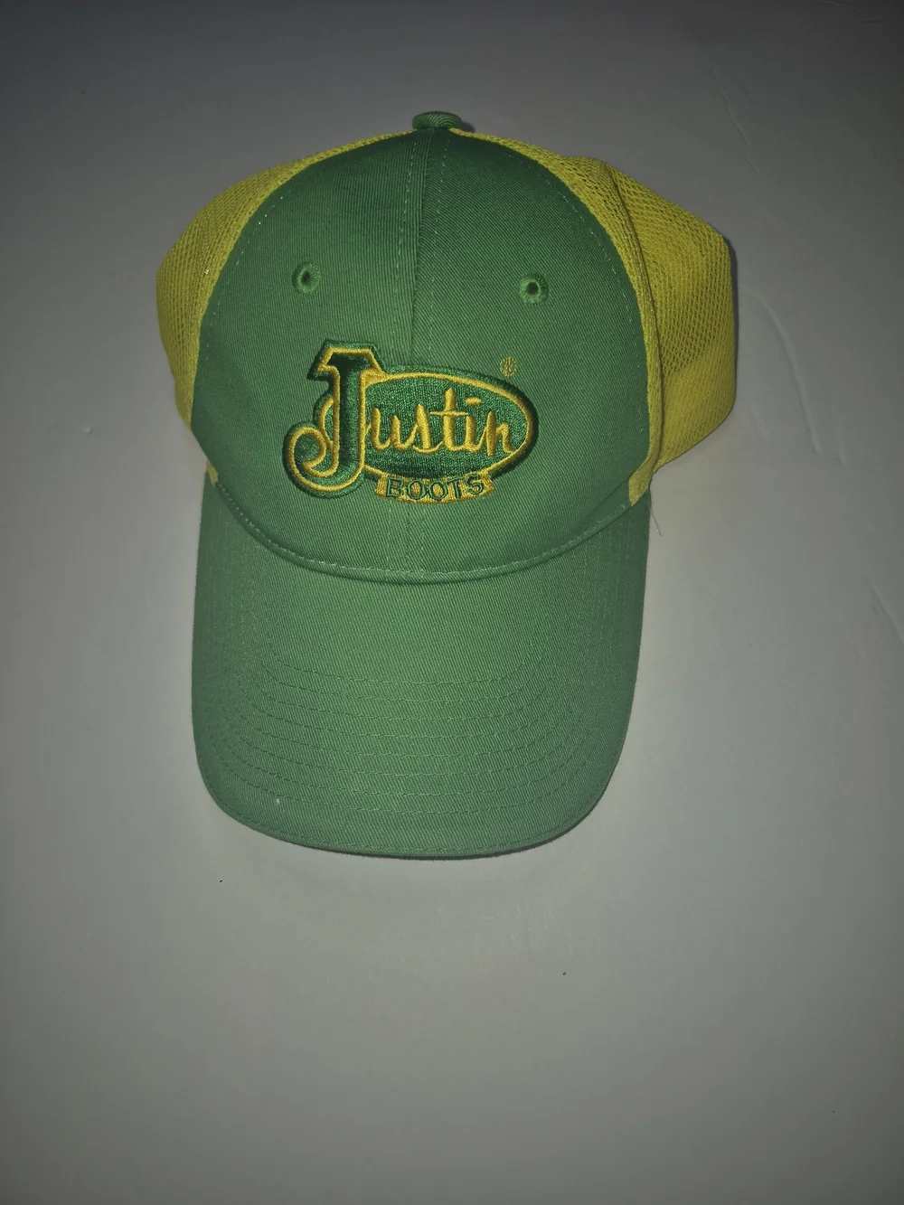 Justin Boots Kids Green & Yellow Trucker Cap